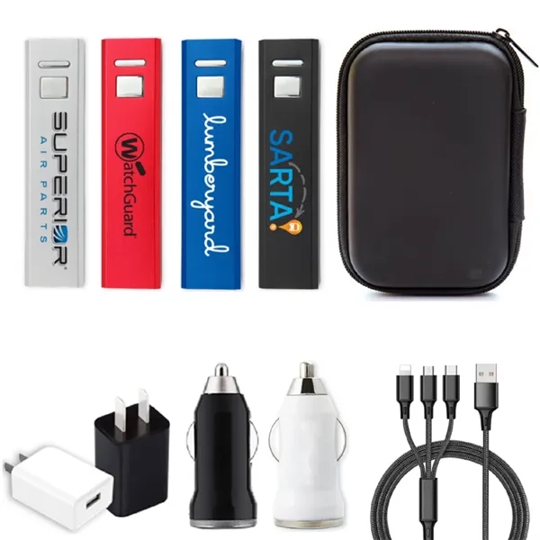 4-in-1 power bank charging kit plus 1C2P silkscreen and 1P laser... from ASI 37218 Athena Promo (tm)