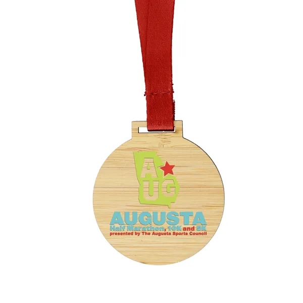 Bamboo wood round medals in assorted sizes with hanging loop and... from ASI 52263 EMT
