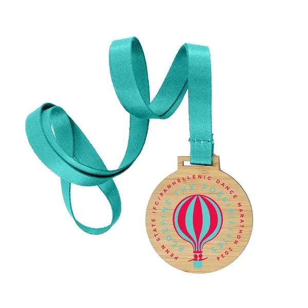 Bamboo wood round medals in assorted sizes with hanging loop and... from ASI 52263 EMT