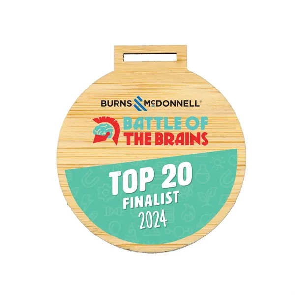 Bamboo wood round medals in assorted sizes with hanging loop and... from ASI 52263 EMT