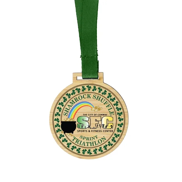 Bamboo wood round medals in assorted sizes with hanging loop and... from ASI 52263 EMT