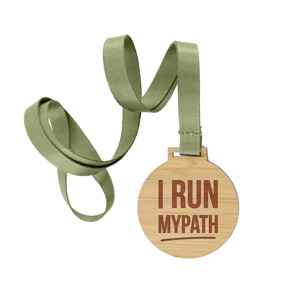 Bamboo wood medals in assorted sizes and shapes with laser engraving... from ASI 52263 EMT