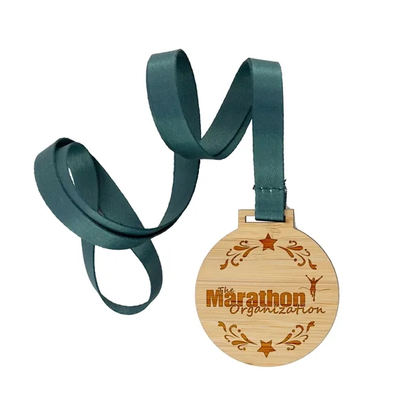 Bamboo wood medals in assorted sizes and shapes with laser engraving... from ASI 52263 EMT