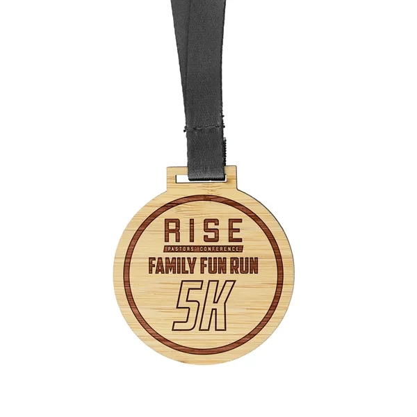 Bamboo wood medals in assorted sizes and shapes with laser engraving... from ASI 52263 EMT