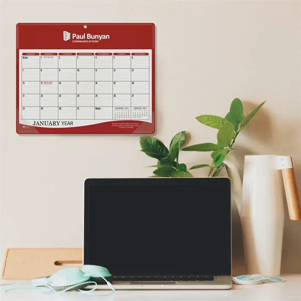 9"H x 11.25"W 12-month vinyl daily planner with frosted corners and... from ASI 54040 Fey Promo / Fey Calendar Impressions