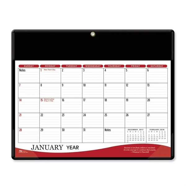 9"H x 11.25"W 12-month vinyl daily planner with frosted corners and... from ASI 54040 Fey Promo / Fey Calendar Impressions