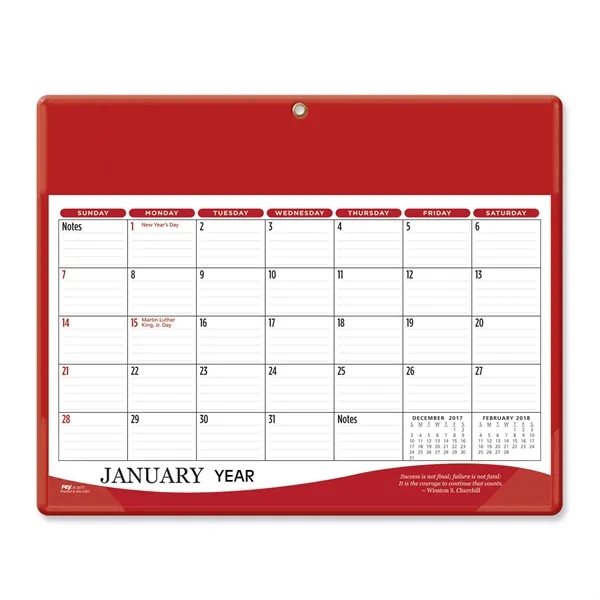 9"H x 11.25"W 12-month vinyl daily planner with frosted corners and... from ASI 54040 Fey Promo / Fey Calendar Impressions