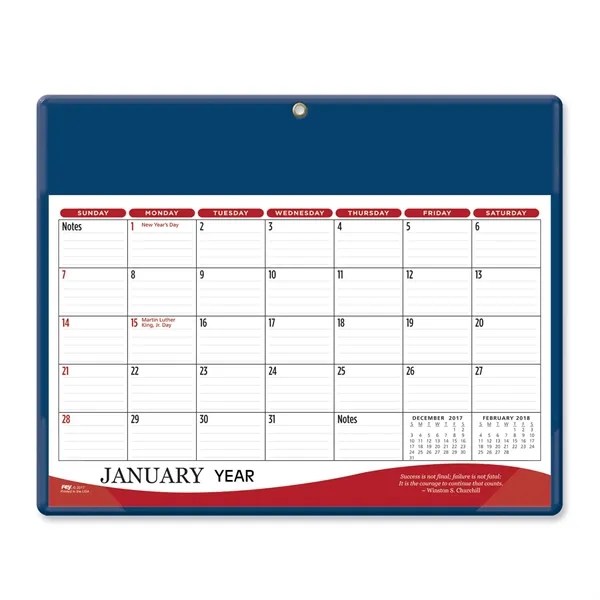 9"H x 11.25"W 12-month vinyl daily planner with frosted corners and... from ASI 54040 Fey Promo / Fey Calendar Impressions