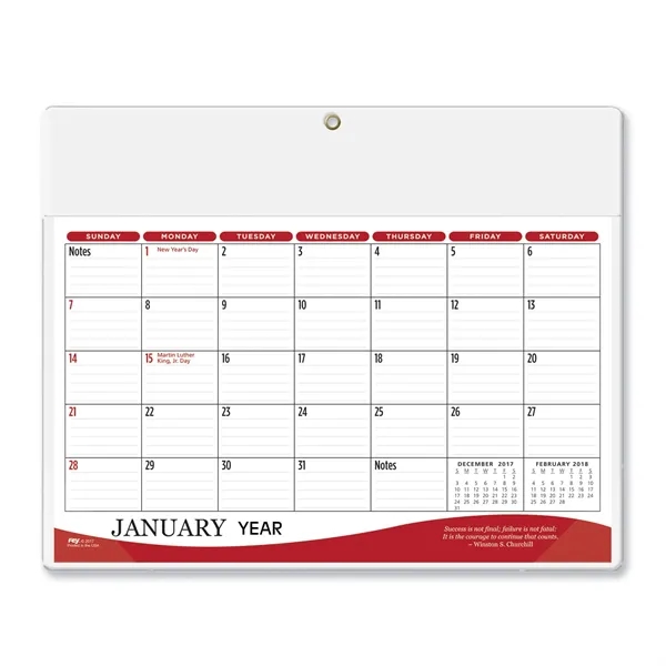 9"H x 11.25"W 12-month vinyl daily planner with frosted corners and... from ASI 54040 Fey Promo / Fey Calendar Impressions