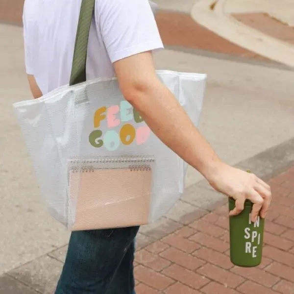 High-Quality Grid Vinyl Tote Bag... from ASI 74710 Numo / NUMO