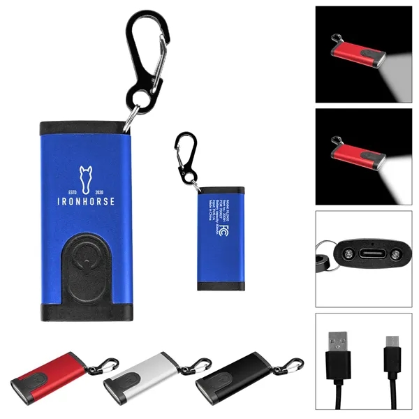 Rechargeable COB flashlight with carabiner attachment.... from ASI 61125 Hit Promotional Products / Hit®