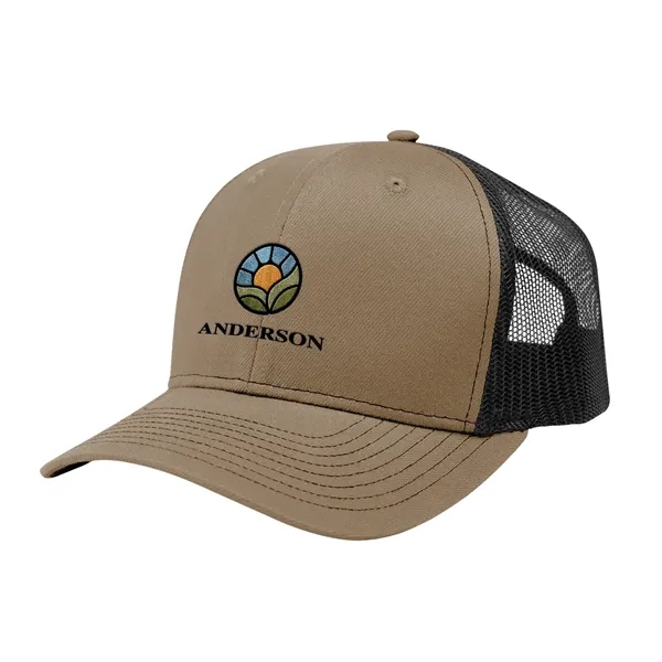 6 panel trucker hat with mesh backing and snap tab closure.... from ASI 61125 Hit Promotional Products / Hit®