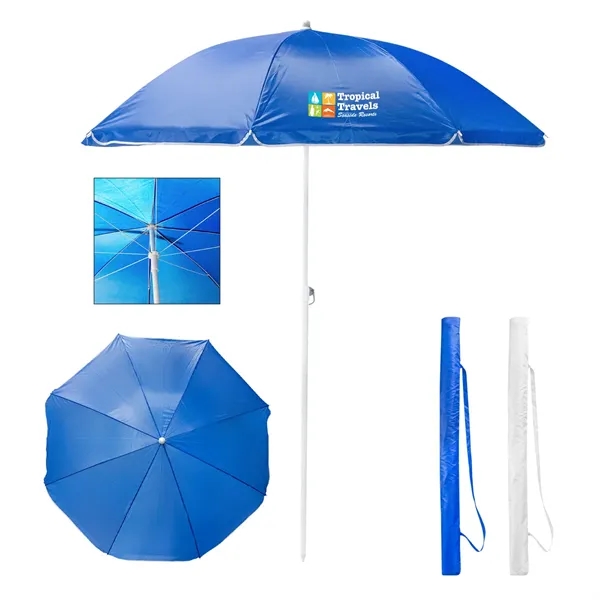 70" beach umbrella with manual open/close mechanism.... from ASI 61125 Hit Promotional Products / Hit®