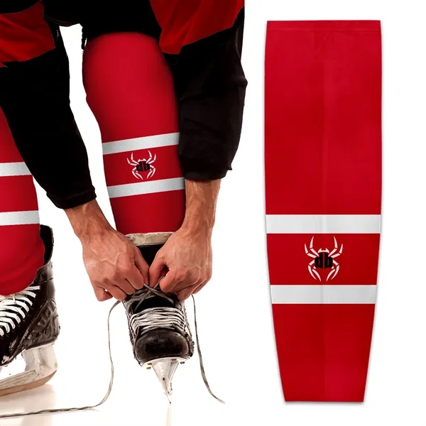 Youth hockey socks made of high-performance polyester fabric with a snug... from ASI 93987 Martini-Vispak Inc.