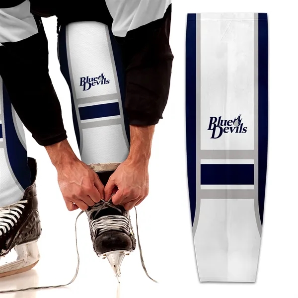 Youth hockey socks made of high-performance polyester fabric with a snug... from ASI 93987 Martini-Vispak Inc.