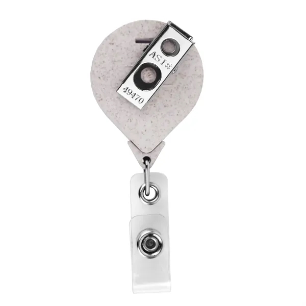 Wheat straw JUMBO round retractable badge reel in solid colors, bull... from ASI 49470 DEVARA