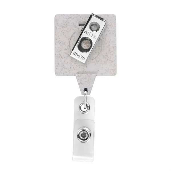 Wheat straw JUMBO square retractable badge reel in solid colors, bull... from ASI 49470 DEVARA