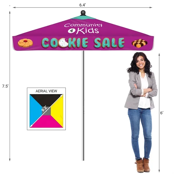 7.5; High Heavy-Duty Frame Patio Umbrella with 9' Wide Canopy with... from ASI 80228 Quinn