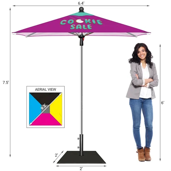 7.5' High Heavy-Duty Frame Patio Umbrella with 9' Wide Canopy and... from ASI 80228 Quinn