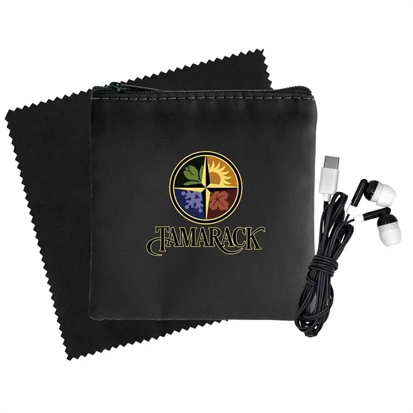 Colorful RPET Ear Bud & Cloth Set... from ASI 30208 A P Specialties / AP Specialties