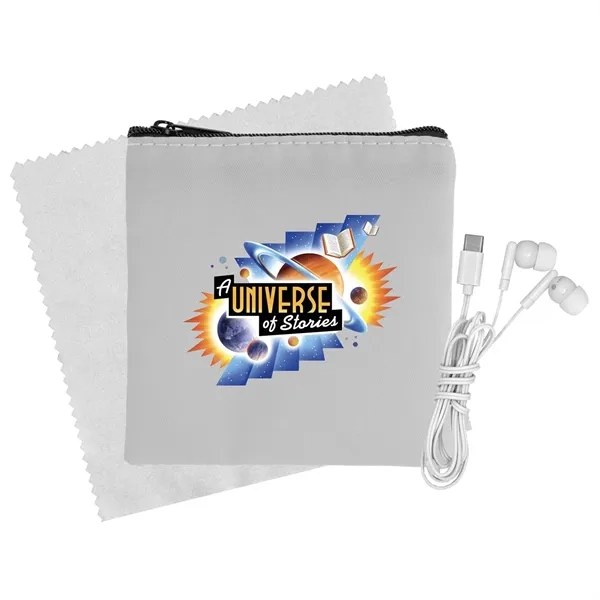 Colorful RPET Ear Bud & Cloth Set... from ASI 30208 A P Specialties / AP Specialties