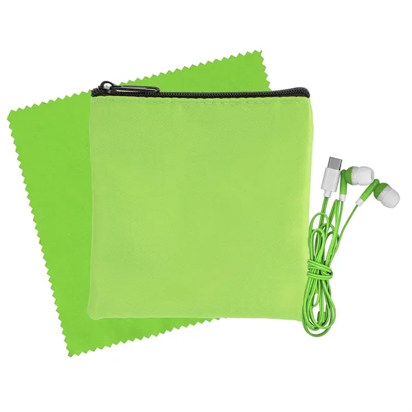 Colorful RPET Ear Bud & Cloth Set... from ASI 30208 A P Specialties / AP Specialties