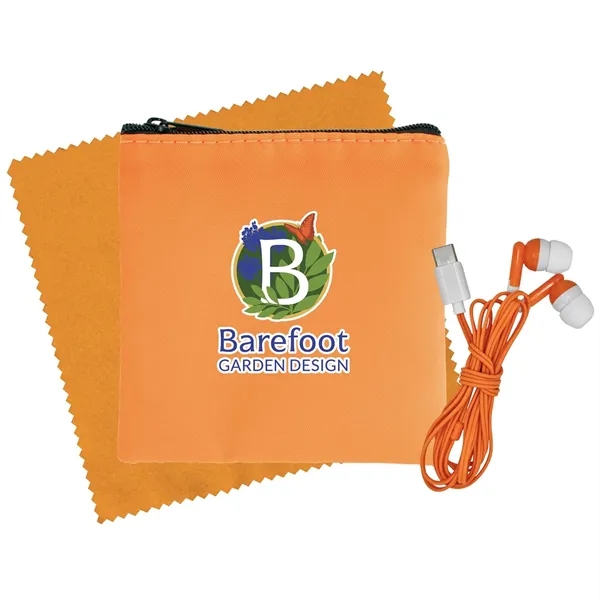 Colorful RPET Ear Bud & Cloth Set... from ASI 30208 A P Specialties / AP Specialties