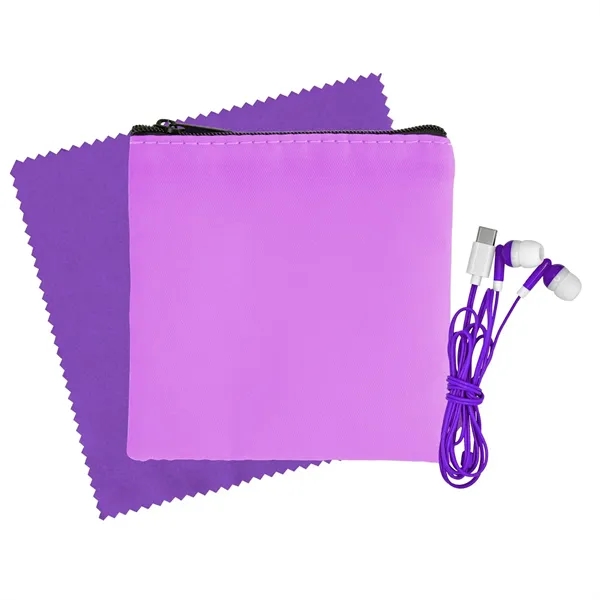 Colorful RPET Ear Bud & Cloth Set... from ASI 30208 A P Specialties / AP Specialties