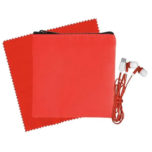 Colorful RPET Ear Bud & Cloth Set... from ASI 30208 A P Specialties / AP Specialties