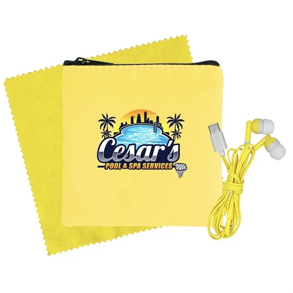 Colorful RPET Ear Bud & Cloth Set... from ASI 30208 A P Specialties / AP Specialties