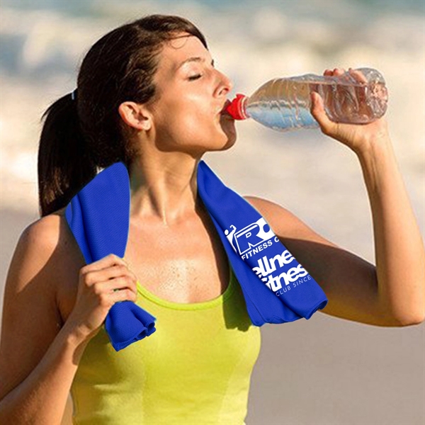 12" x 32" cooling towel made from 100% eco-friendly microfiber polyester.... from ASI 62660 Innovation Line