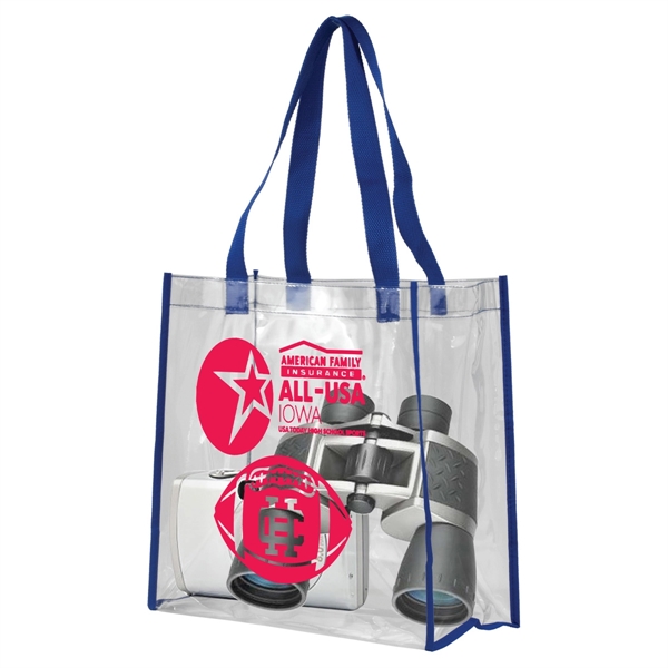 Stadium compliant tote bag made of clear vinyl with 20" handles.... from ASI 62660 Innovation Line