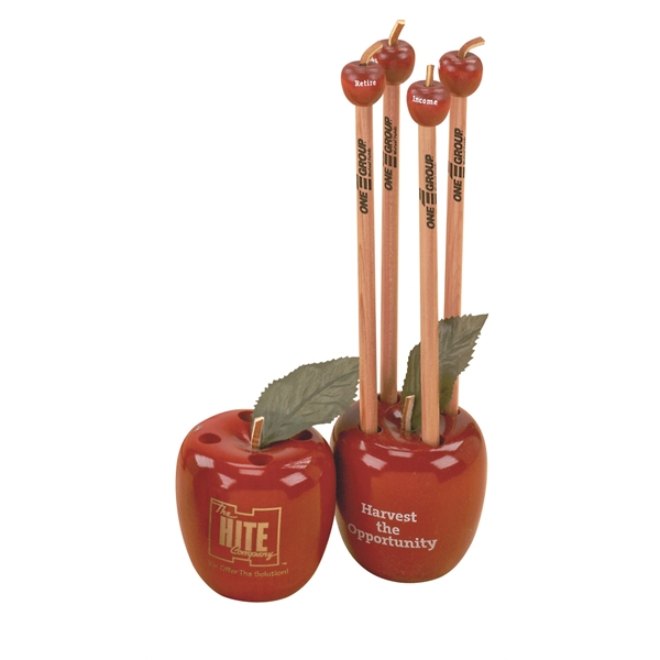 Red Apple Pencil Holder, 2 5/8" x 2 1/2".... from ASI 56020 The Gavel Company / The Gavel Company