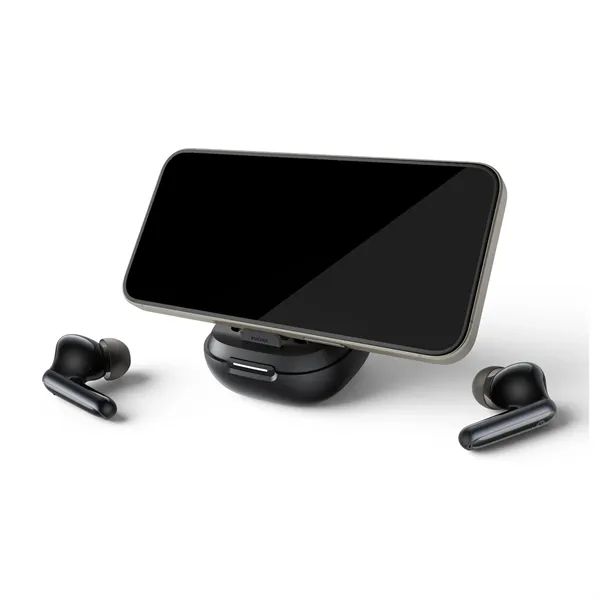 Noise-cancelling, wireless earbuds and charging case/phone stand.... from ASI 56070 Gemline / Gemline®