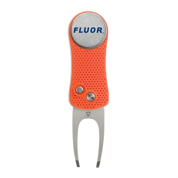 Spring-action golf divot tool with removable ball marker.... from ASI 56070 Gemline / Gemline®