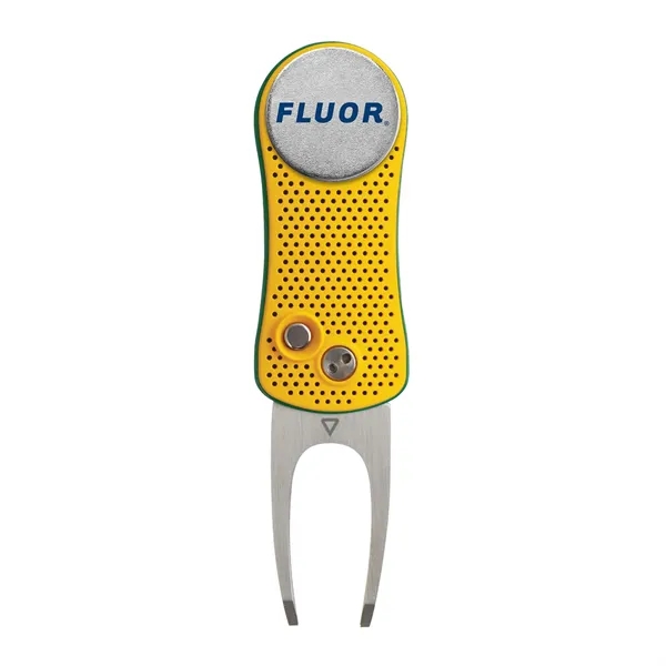 Spring-action golf divot tool with removable ball marker.... from ASI 56070 Gemline / Gemline®