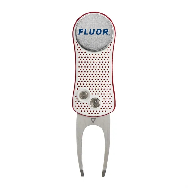 Spring-action golf divot tool with removable ball marker.... from ASI 56070 Gemline / Gemline®