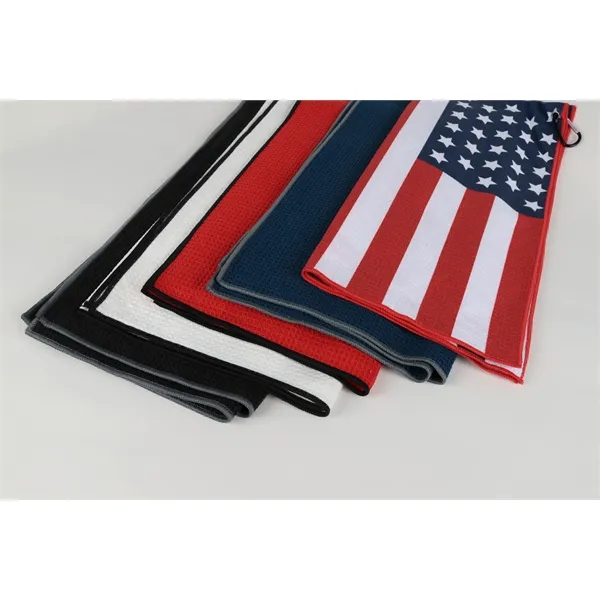 17" x 38" microfiber golf towel with waffle pattern and carabiner... from ASI 56070 Gemline / Gemline®