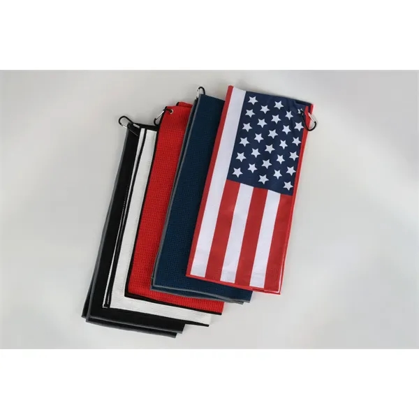17" x 38" microfiber golf towel with waffle pattern and carabiner... from ASI 56070 Gemline / Gemline®