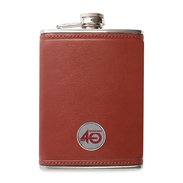 8 oz. stainless steel and leather flask.... from ASI 56070 Gemline / Gemline®