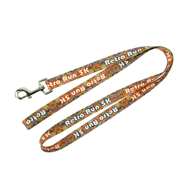 100% polyester pet leash with snap clip hardware and full color... from ASI 92980 WOV-IN® / Promopet