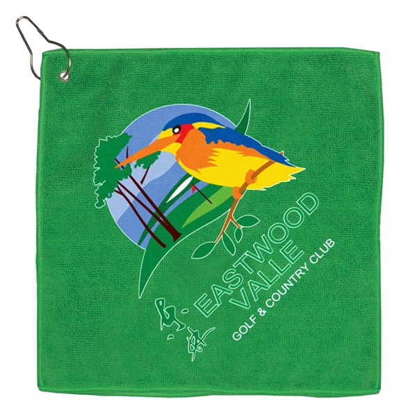 12" x 12" 300GSM microfiber golf towel with metal grommet and... from ASI 62660 Innovation Line