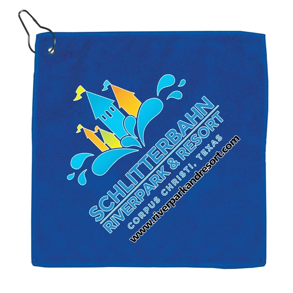 12" x 12" 300GSM microfiber golf towel with metal grommet and... from ASI 62660 Innovation Line