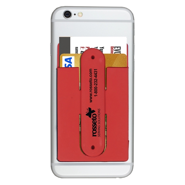 3 5/8" x 2 1/8" adhesive silicone cellphone wallet, cord wrap... from ASI 62660 Innovation Line