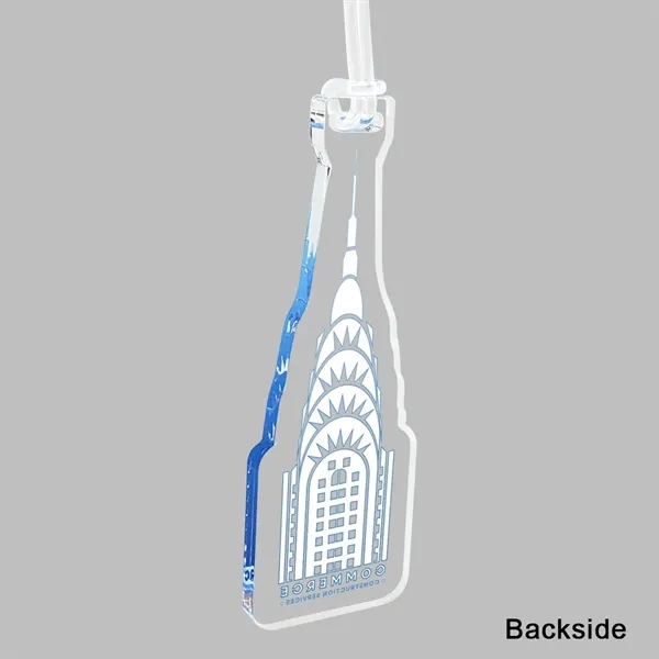 Luggage bag tag made from 1/4" acrylic with a 6" clear... from ASI 72521 Morris Magnets / Laser Cuts