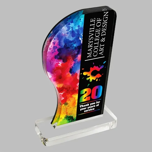 Acrylic award with full digital color customization and a 1/2" acrylic... from ASI 72521 Morris Magnets