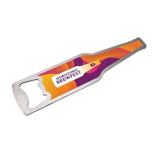 Stainless steel bottle opener with customization.... from ASI 72521 Morris Magnets / Laser Cuts