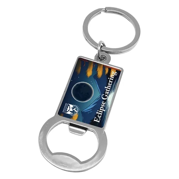 1/16" clear acrylic bottle opener keychain with 1" split ring and... from ASI 72521 Morris Magnets / Laser Cuts