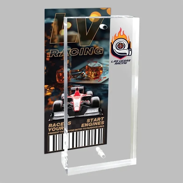 Clear acrylic block frames with vibrant UV color graphics.... from ASI 72521 Morris Magnets / Laser Cuts