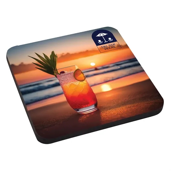 Wooden coaster with black backing and customization.... from ASI 72521 Morris Magnets / Laser Cuts